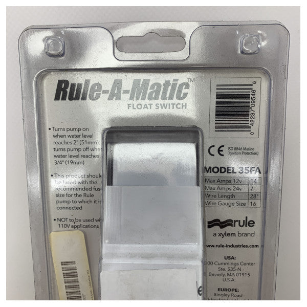 Rule A-Matic bilge switch 14 amp 12/24V - 35FA