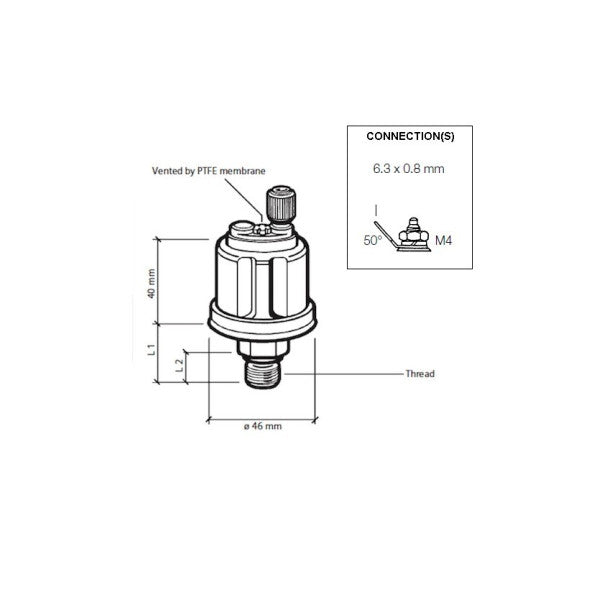 Indicador de sensor de presión de 0-10 bares 1/8-27 NPTF-362-081-003-002K