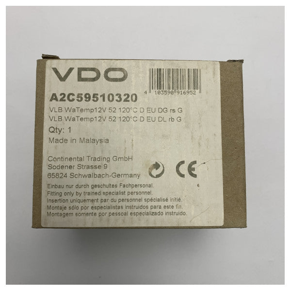 VDO 36553 манометър за температура 12V черен 52 mm - A2C59510320