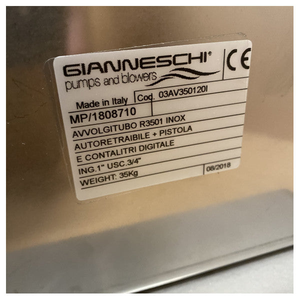 Gianneschi rustfritt stål drivstoff | Oljeslange med slangespull - 03AV350120i