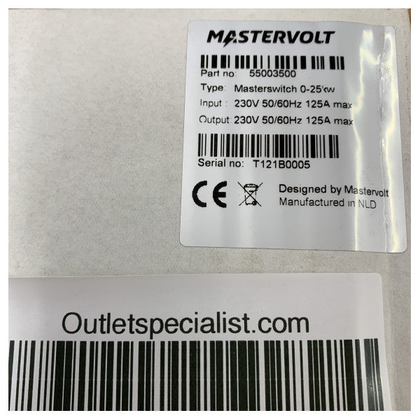 Mastervolt Master Switch Automatisk Overførselskontakt 230V 125A til Både & Yachter - 55003500 