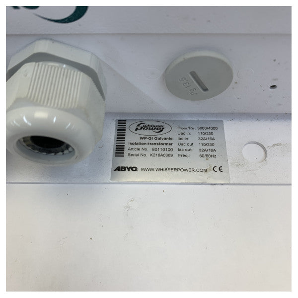 Whisper Power WP-GI 3600VA 16A Galvanisk isolator Marintransformator - 60110100 