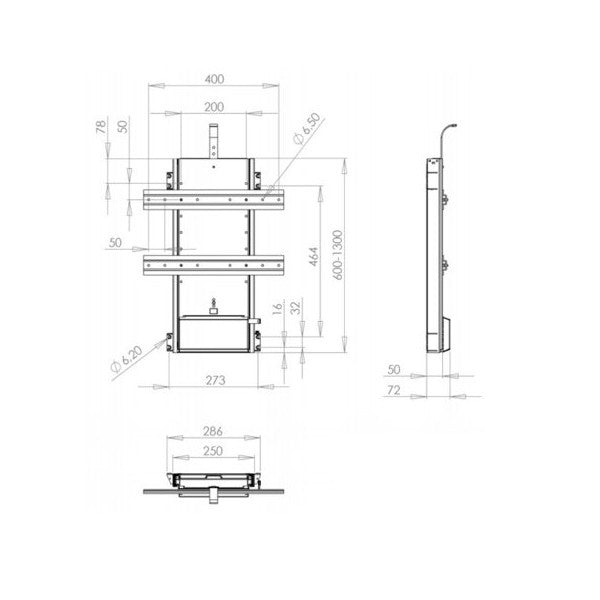 Електричний підйомник для телевізора Exalto Venset TS700A для телевізорів вагою до 65 кг, висота 600 - 1300 мм 