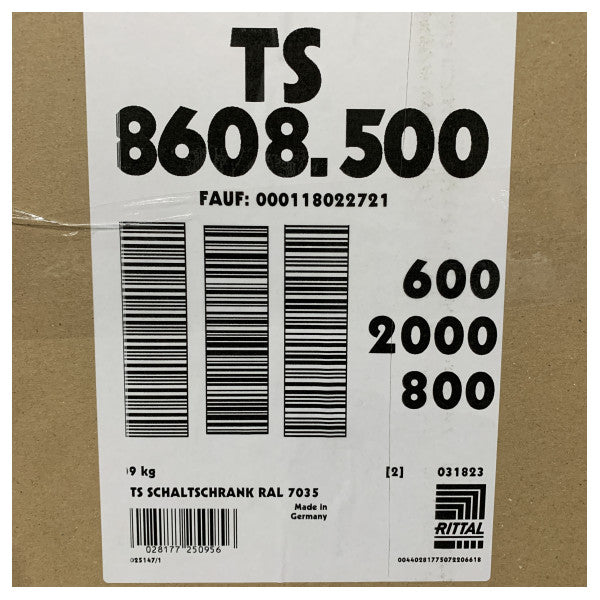 Rittal TS 8608.500 Металевий шафа для обладнання Системи з'єднання TS 8 - 600 x 2000 x 800 мм 