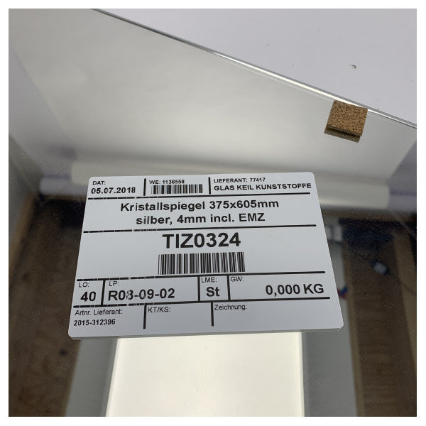 Морско огледало 375x605мм сребристо кристално стъкло с антикорозионно EMZ покритие 4мм 