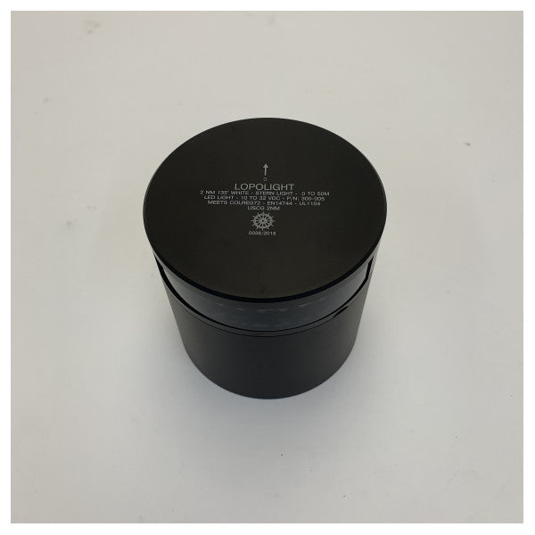 Лодкове світло Lopolight 300-005 PRO чорного кольору з покриттям для морської навігації, заднє, 12/24V 