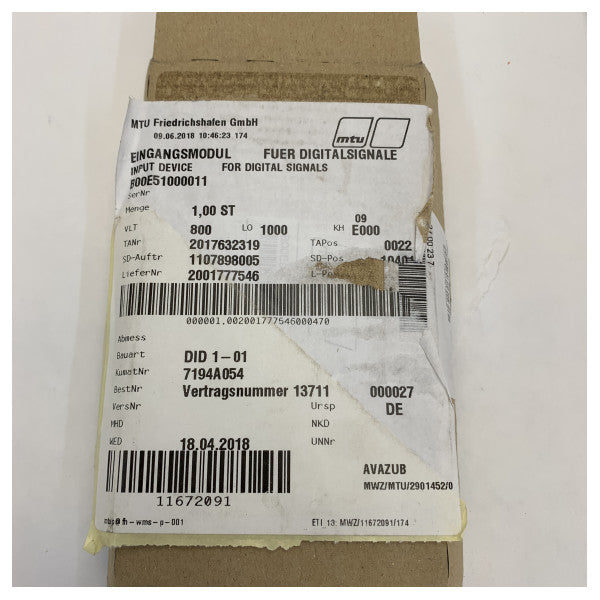 Μονάδα Ψηφιακής Εισόδου MTU για Ναυτικούς Κινητήρες - B00E51000011 