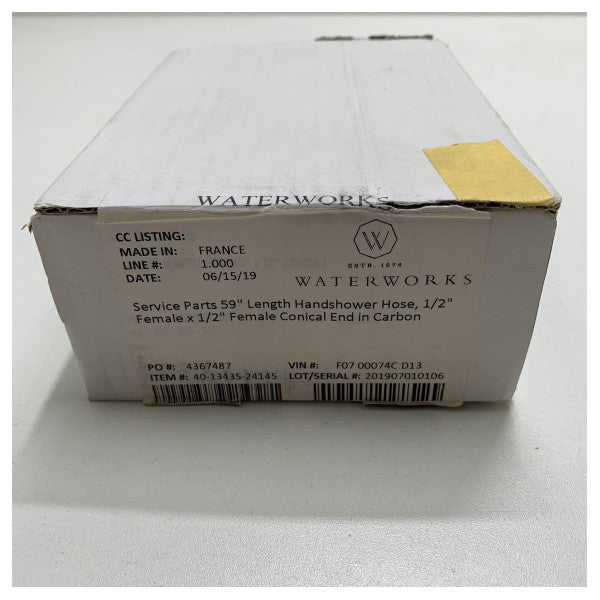 Waterworks Carbon End käsisuihkuletku 1.5m Marine-luokan kestävä joustava liitin