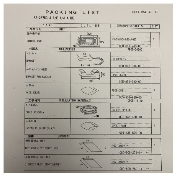 Furuno FS2575 MF/HF radiotelefonkontrollenhet