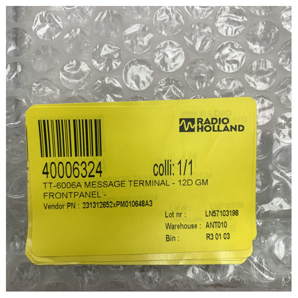 Sailor Cobham TT-6006A message terminal front glass panel