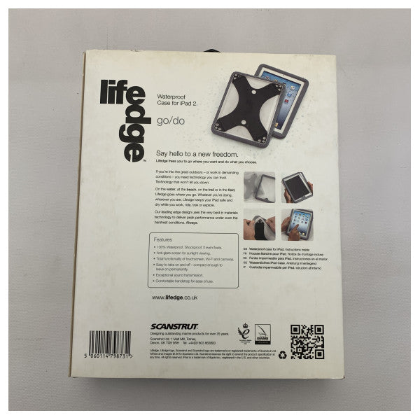 スキャンストラット Lifedge 防水 iPad 2 ケース グレー -IP2-GY/WT