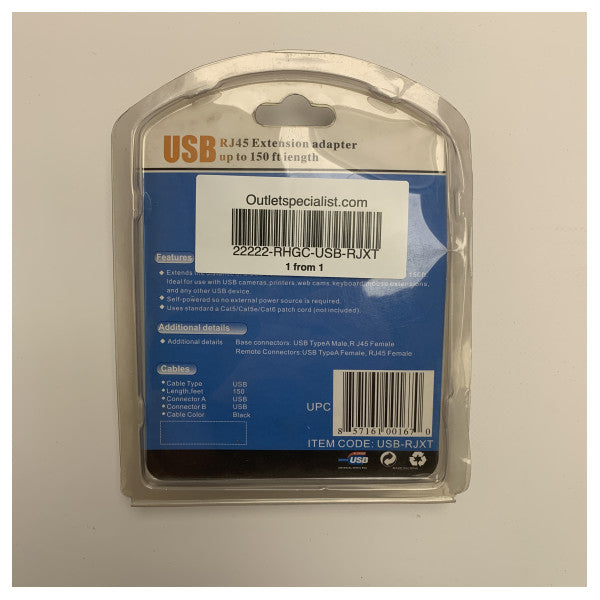 MicroPack USB-RJXT USB uzatma adaptörü 150ft Uzunluk