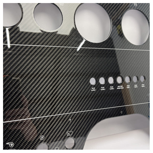 Pannello cruscotto originale Riva in carbonio nero per strumenti motore e plotter da 12 pollici - 407325