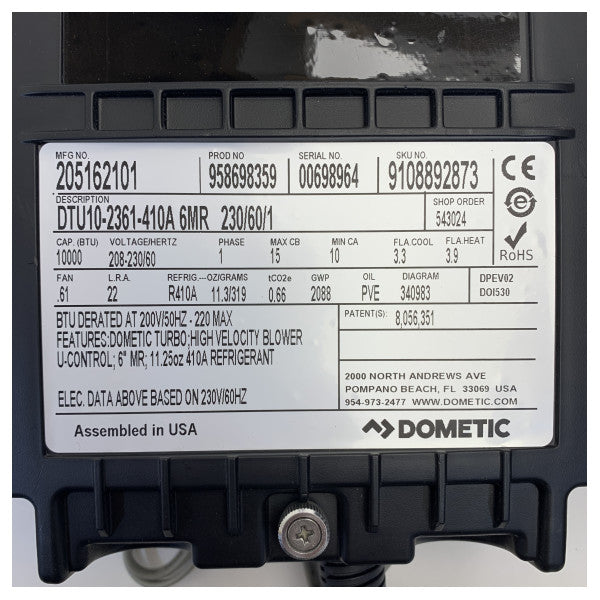 Dometic DTU10 10.000 BTU автономний кондиціонер 230В / 60 Гц 