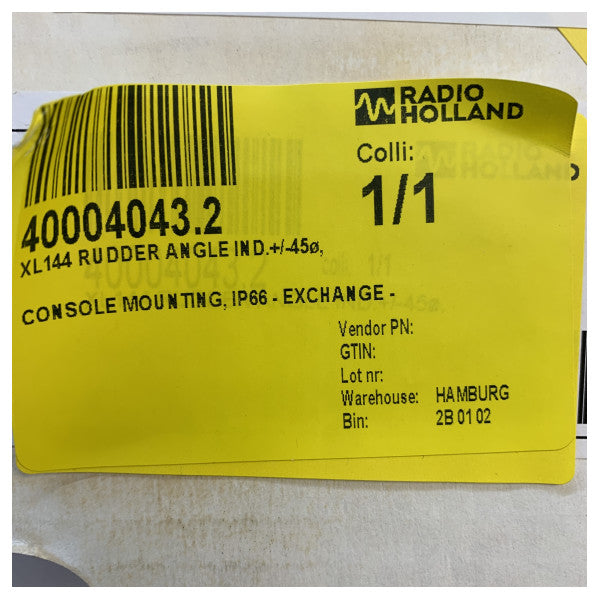 Indicador de ángulo de timón Deif XL144 Display 24V 45 grados 