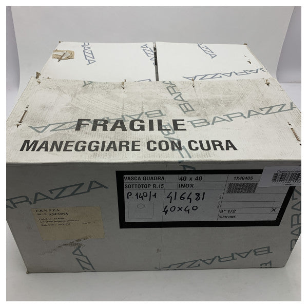 Квадратна мивка от неръждаема стомана 40 x 40 с мек плот R.15 - 1X4040S