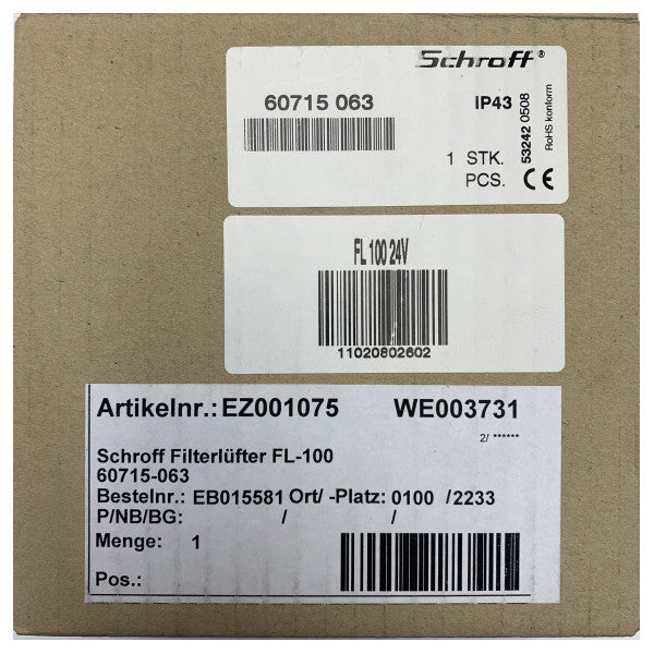 シュロフエアフィルターEDファンFL 100 24Vファン 