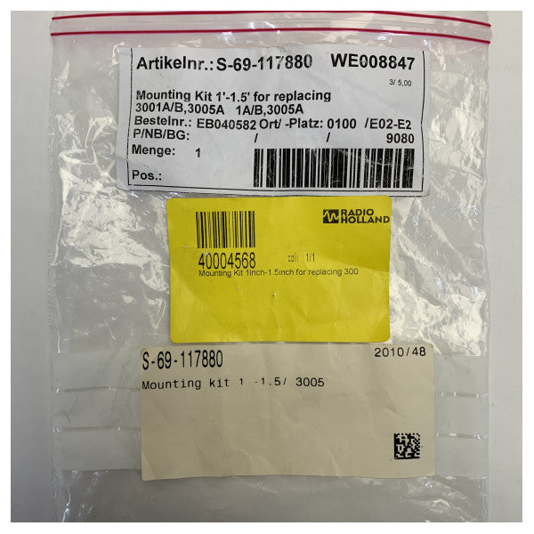Thrane & Thrane TT-3005H Marine-Antennen-Montagesatz für 1-Zoll- bis 1,5-Zoll-Masten 