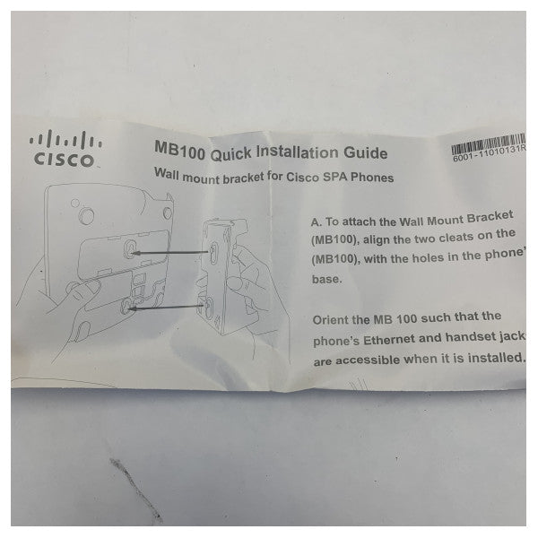 Soporte de pared Cisco MB100 para teléfonos VoIP de la serie SPA 500 - grado marino 