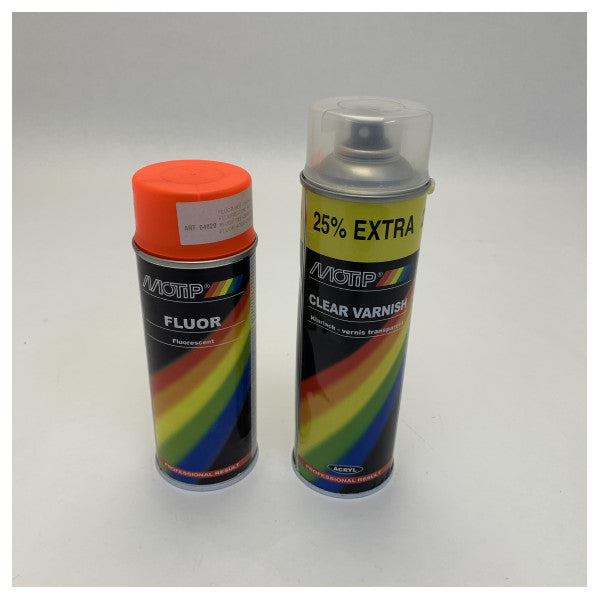 Motip Marine Spray Paint Set Φωσφορίζον & Διαφανές Βερνίκι - NW4000-1509 