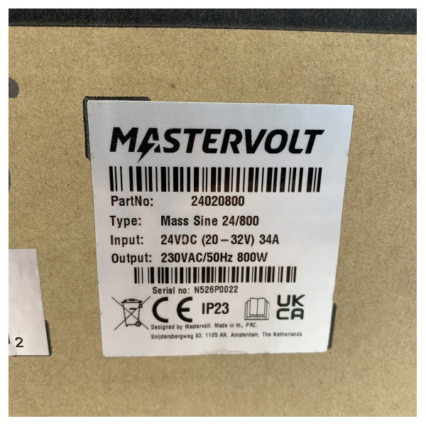 Mastervolt Mass Sine inverter 230V | 800W | 50 HZ - 24020800