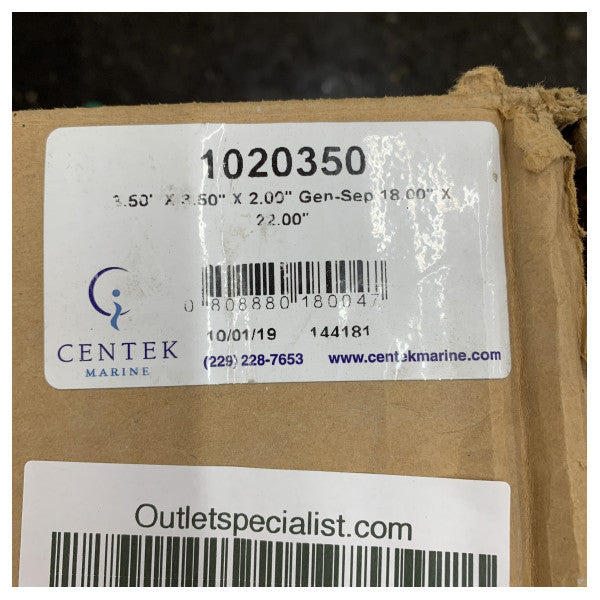 Centek Jeneratör Egzoz Su Ayırıcı Susturucu 3.5 x 3.5 x 2 inç - 1020350 