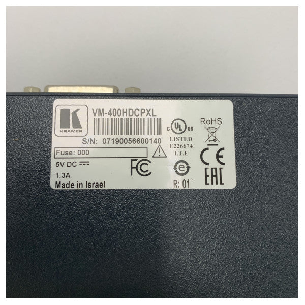Мультивихідний відеорозгалужувач високої чіткості Kramer VM-400HDCPXL для морського та промислового використання