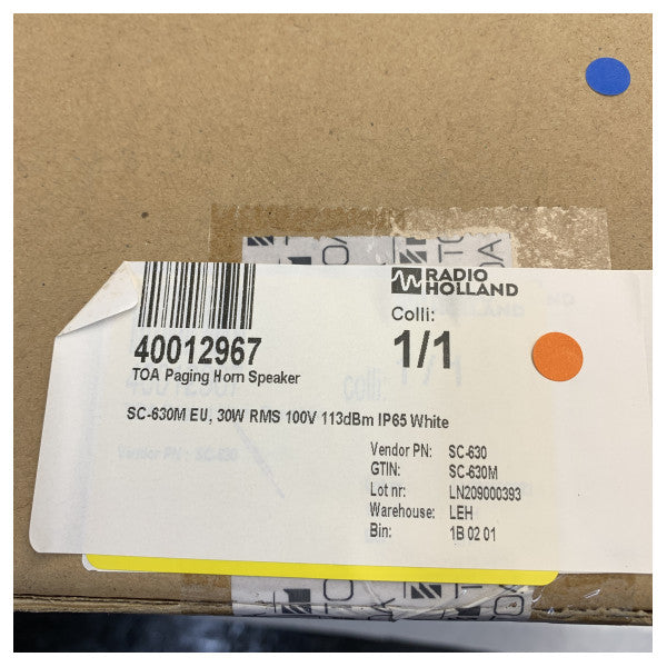 TOA SC-630M 30W Beyaz Horn Hoparlör IP65 Gri 