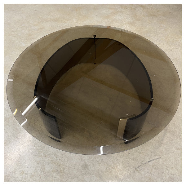 Minotti Bangle stolik kawowy okrągły 110 cm brązowy