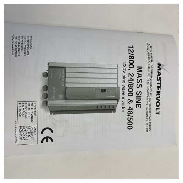 Mastervolt Mass Sine Wave Inverter 12V - 800W - 24010800 