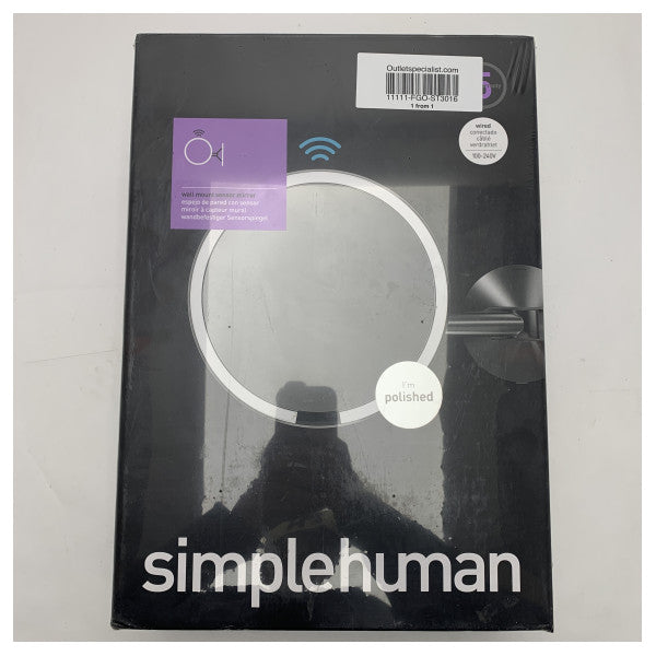 Espejo de tocador LED marino con sensor e iluminación Tru-Lux - Acero inoxidable, funciona con pilas, montaje en pared compacto