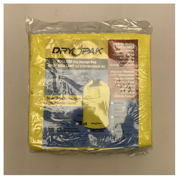 Dry Pak WB7 saco seco impermeável com tampa de enrolar amarelo