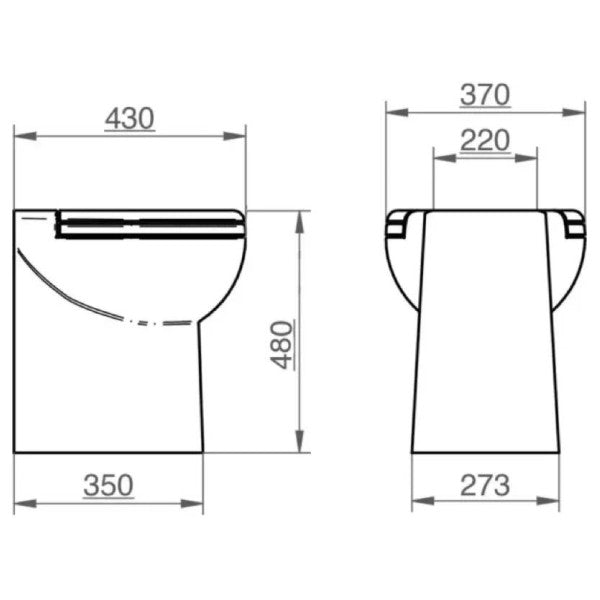 Планус Артик 430 12В електричний морський туалет з м'яким закриттям 