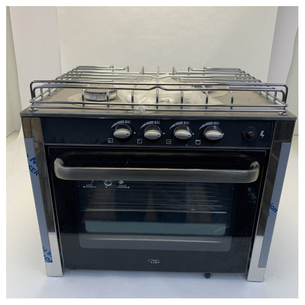 CAN SB CU3000 Cuisinière à gaz à 3 brûleurs avec four en acier inoxydable 