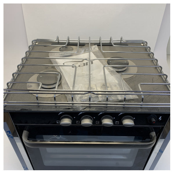 CAN SB CU3000 Cuisinière à gaz à 3 brûleurs avec four en acier inoxydable 