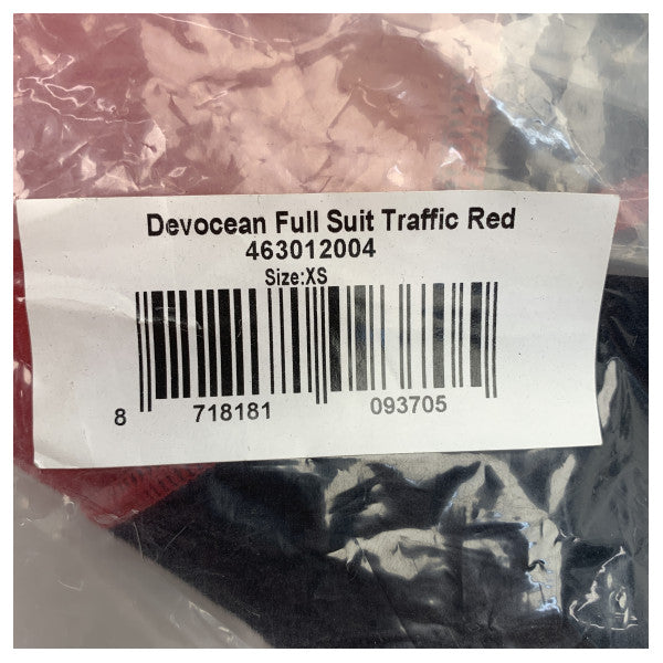 Devocean 2.5mmネオプレンREDウェットスーツロングXS - 463012004-XS