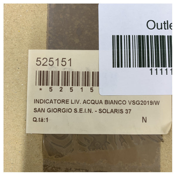 サン・ジョルジョ VSG2019/W ホワイト水タンクレベルインジケーターゲージ 