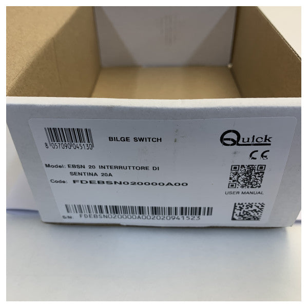 Interruptor de bomba de achique eléctrico EBSN20 negro 20A 