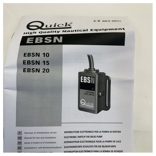 Interruptor de bomba de achique eléctrico EBSN20 negro 20A 