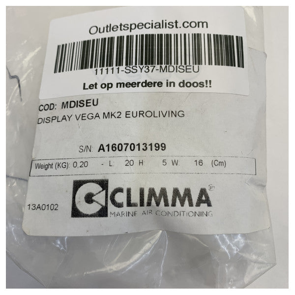 Pannello di controllo dell'aria condizionata Veco Climma Vega MK2 Euroliving - MDISEU 