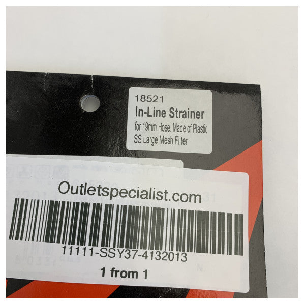 Osculati Siyah Temiz Su Filtre - Süzgeç - 19mm - 4132013 