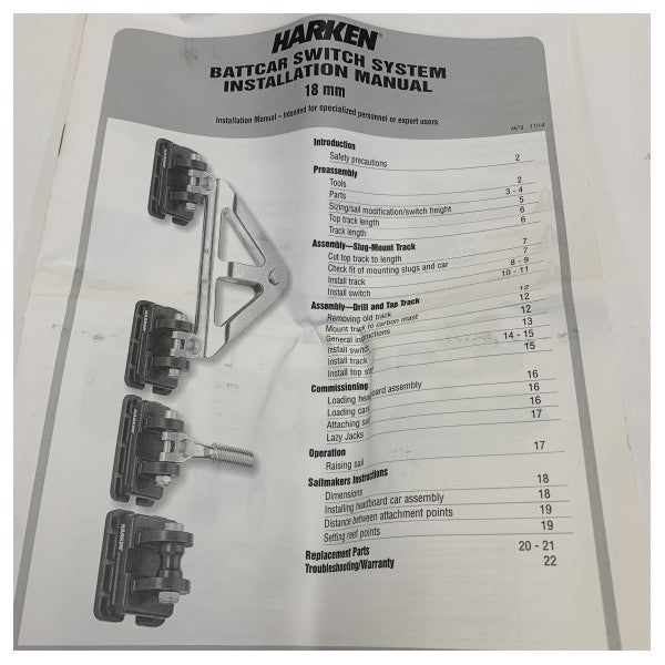 تجميع رأس السرير Harken 18mm Switch 