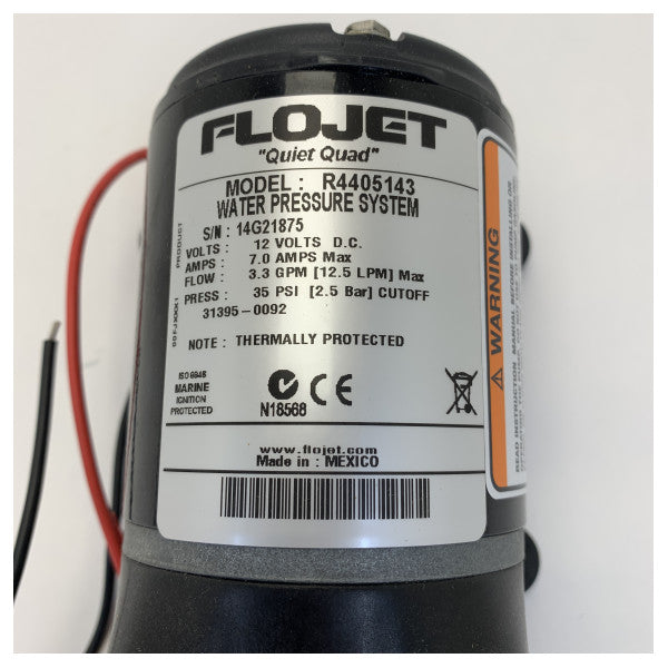 Bomba de agua dulce Flojet R4405143A 12.5L/min 2.5 Bar 