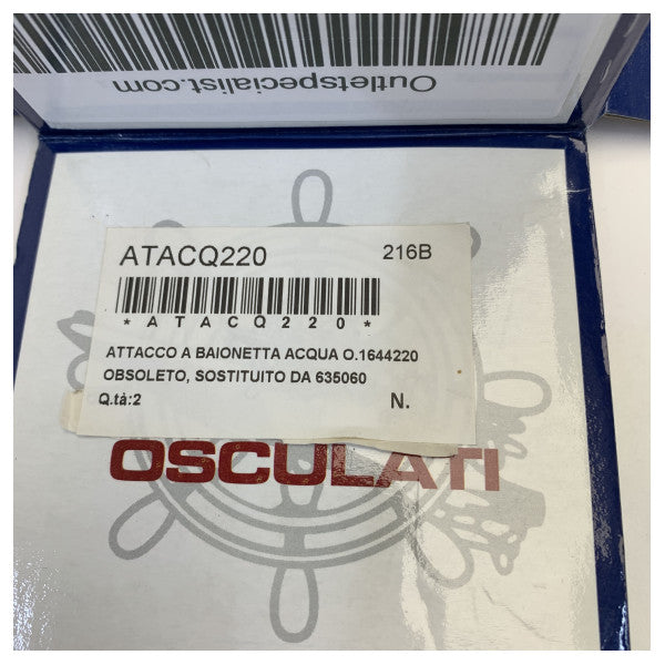 Набір з'єднання для промивання з нержавіючої сталі Osculati - 1644220 