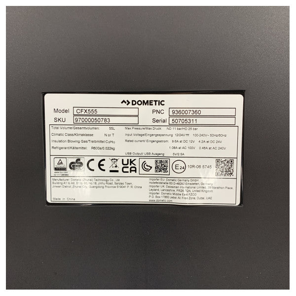 Dometic CFX5 Kompressor Køleboks 55L Sort 12/24/230V - 97000050783 