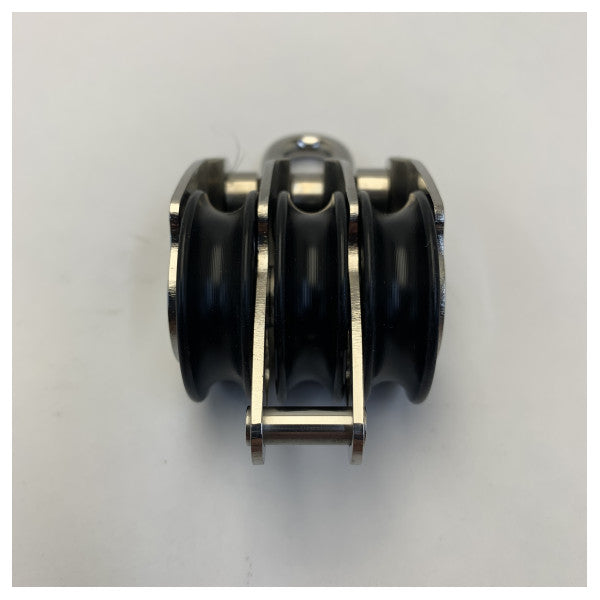 Blocco a puleggia Antal Tripple 34 mm con gancio e becket - 00306 