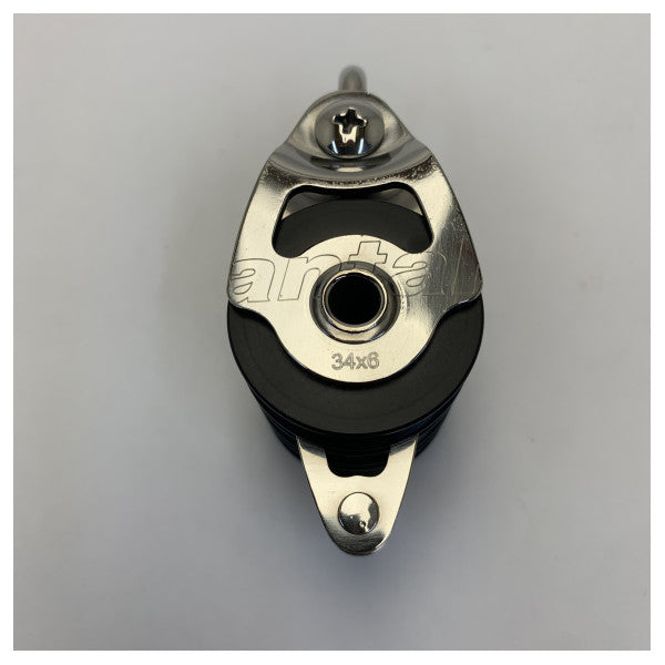 Blocco a puleggia Antal Tripple 34 mm con gancio e becket - 00306 