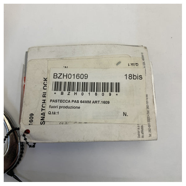 Harken 1609 64mm Високонадежден блок за повдигане с тръбен закопчал 