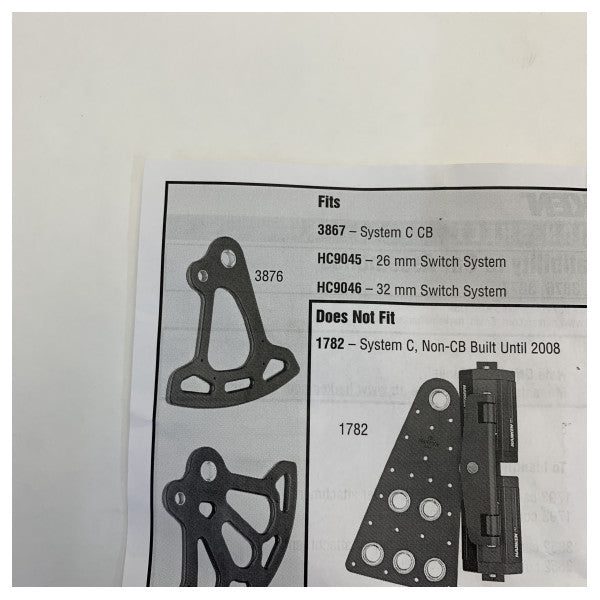 Harken 3876 Web-On Headboard Plate Standard Black