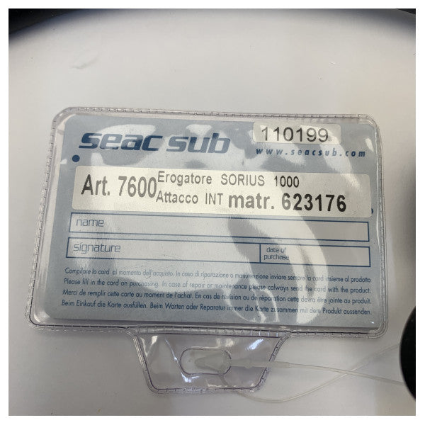 Régulateur de plongée Seac Sub 7600 Sorius 1000 